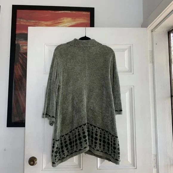 Gizel Womens  Fuzzy‎ Sweater One Size Green  Dots Cozy 3/4 Sleeve - Picture 7 of 7